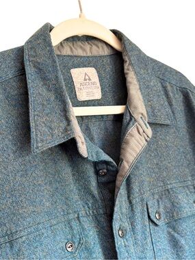 Ascend Men's Teal-Blue Tweed Shirt Jacket